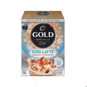 CAFE GOLD ICED LATTE CARAMELO 7 UN DE 15 GRAMOS